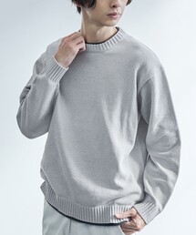 coen | フェイクレイヤードモールニット(ニット/セーター)