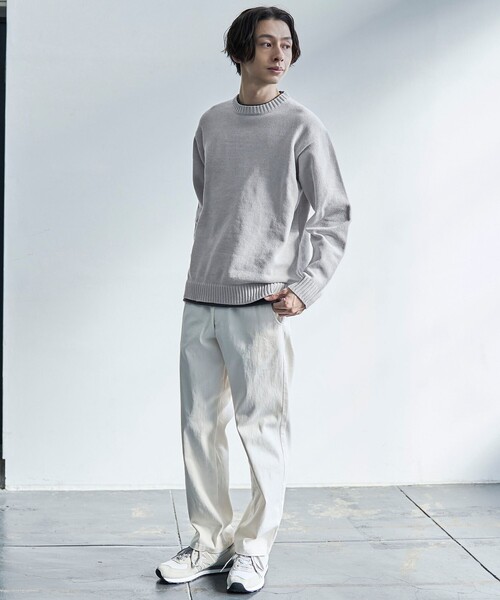 coen（コーエン）の「フェイクレイヤードモールニット（ニット/セーター・メンズ・ワイン/ライトグレー/ナチュラル/コバルトブルー・M/S/L/XL）」の5枚目の写真