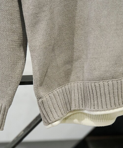 coen（コーエン）の「フェイクレイヤードモールニット（ニット/セーター・メンズ・ワイン/ライトグレー/ナチュラル/コバルトブルー・M/S/L/XL）」の14枚目の写真