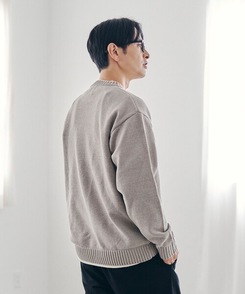 coen（コーエン）の「フェイクレイヤードモールニット（ニット/セーター・メンズ・ワイン/ライトグレー/ナチュラル/コバルトブルー・M/S/L/XL）」の17枚目の写真