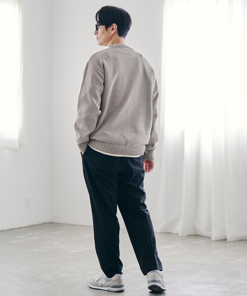coen（コーエン）の「フェイクレイヤードモールニット（ニット/セーター・メンズ・ワイン/ライトグレー/ナチュラル/コバルトブルー・M/S/L/XL）」の19枚目の写真