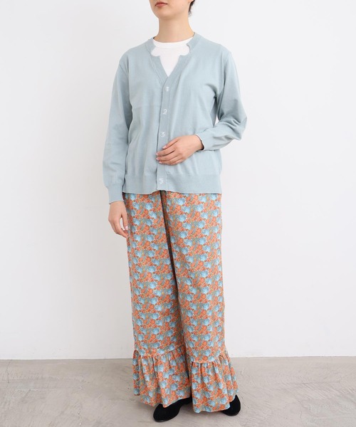 I am I in fact...（アイアムアイインファクト）の「コットン数字刺繍　Vカーディガン（カーディガン/ボレロ・レディース・イエロー/ピンク/サックスブルー/チャコールグレー/グレー・FREE）」の8枚目の写真