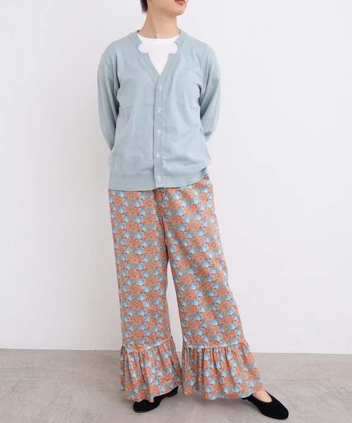 I am I in fact...（アイアムアイインファクト）の「コットン数字刺繍　Vカーディガン（カーディガン/ボレロ・レディース・イエロー/ピンク/サックスブルー/チャコールグレー/グレー・FREE）」の6枚目の写真