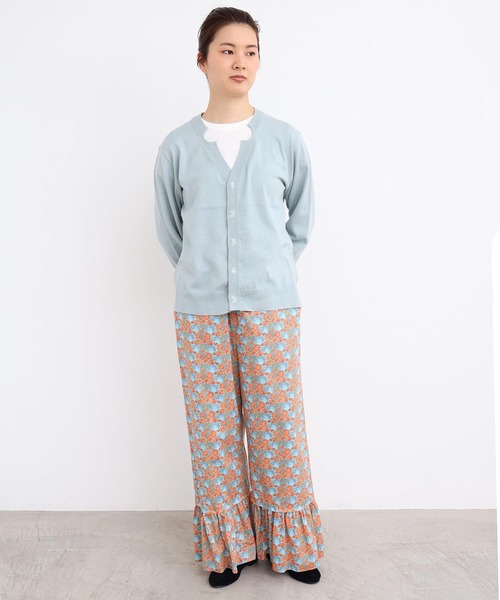 I am I in fact...（アイアムアイインファクト）の「コットン数字刺繍　Vカーディガン（カーディガン/ボレロ・レディース・イエロー/ピンク/サックスブルー/チャコールグレー/グレー・FREE）」の7枚目の写真