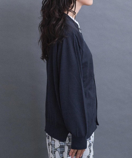 I am I in fact...（アイアムアイインファクト）の「コットン数字刺繍　Vカーディガン（カーディガン/ボレロ・レディース・イエロー/ピンク/サックスブルー/チャコールグレー/グレー・FREE）」の13枚目の写真