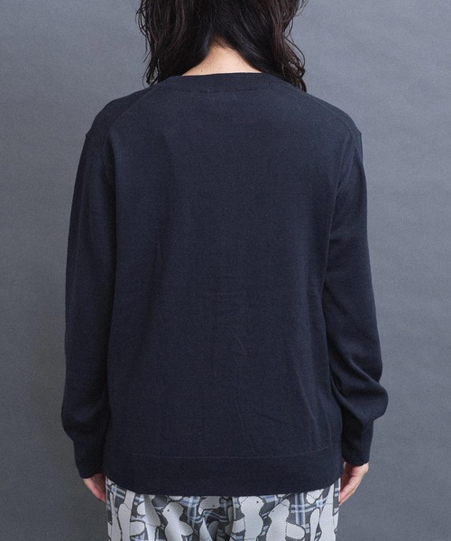 I am I in fact...（アイアムアイインファクト）の「コットン数字刺繍　Vカーディガン（カーディガン/ボレロ・レディース・イエロー/ピンク/サックスブルー/チャコールグレー/グレー・FREE）」の14枚目の写真