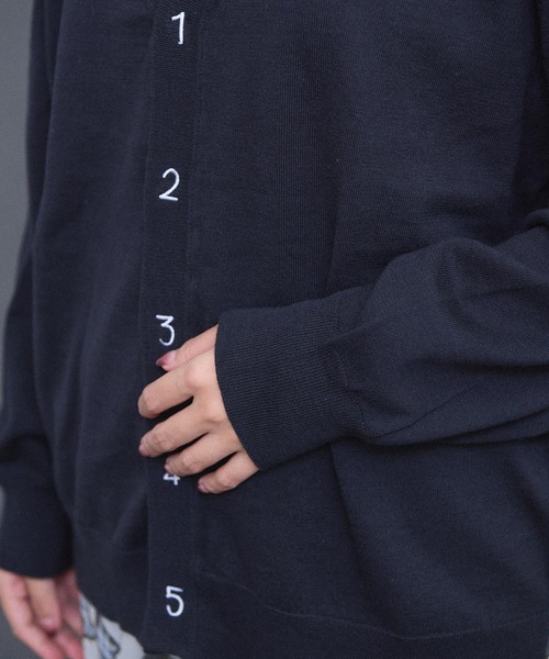 I am I in fact...（アイアムアイインファクト）の「コットン数字刺繍　Vカーディガン（カーディガン/ボレロ・レディース・イエロー/ピンク/サックスブルー/チャコールグレー/グレー・FREE）」の17枚目の写真