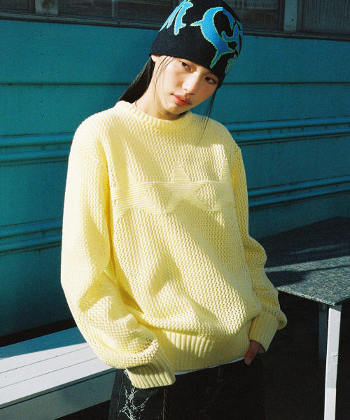 MESH STAR KNIT SWEATER YELLOW(CV2FSUK601A) 【公式通販】