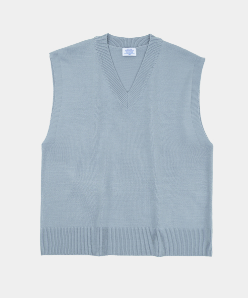 LETTERCOMO(レテルコモ)の「シティボーイ Vネックニットベスト_スカイブルー(ベスト・レディース・その他・LARGE/MEDIUM)」の1枚目の写真