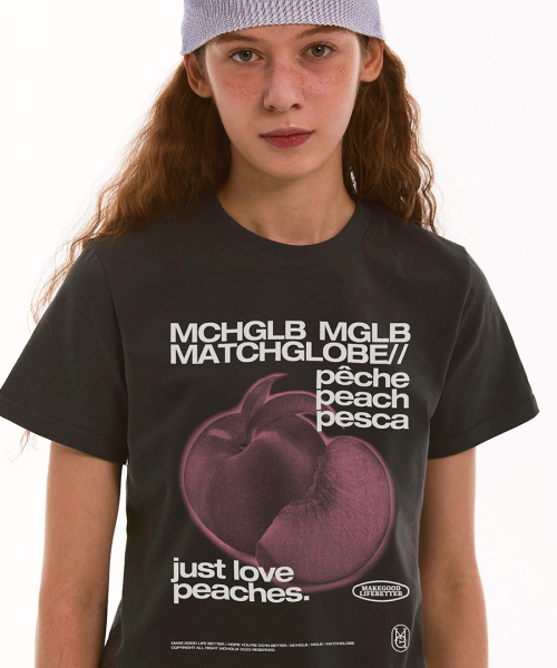 MATCHGLOBE(マッチグローブ)の「ピーチクロップTシャツ(ダークグレー)(Tシャツ/カットソー・レディース・その他・FREE)」の5枚目の写真