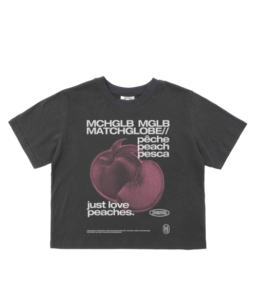 MATCHGLOBE(マッチグローブ)の「ピーチクロップTシャツ(ダークグレー)(Tシャツ/カットソー・レディース・その他・FREE)」の6枚目の写真