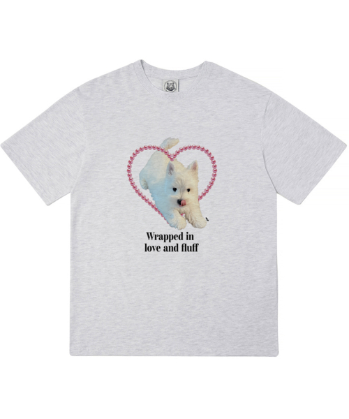 MATCHGLOBE(マッチグローブ)の「フラッフィーパピーオーバーサイズTシャツ(ライトグレー)(Tシャツ/カットソー・レディース・その他・FREE)」の1枚目の写真