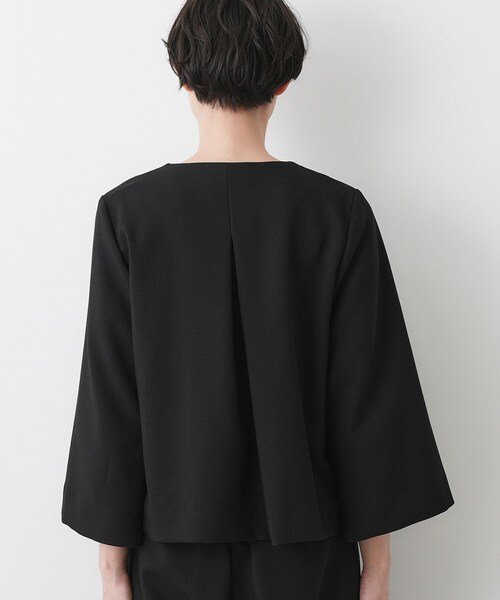 Dessin(デッサン)の「【入卒/セレモニー/セットアップ可能】テントラインダブルクロスジャケット(ノーカラージャケット・レディース・ブラック/ネイビー・01/03/02)」の4枚目の写真