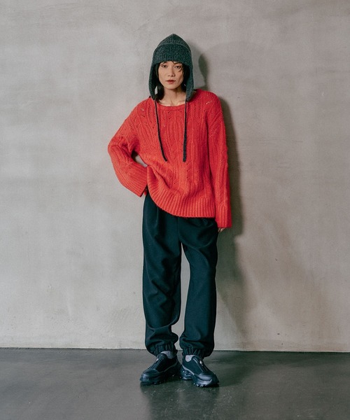 LEPSIM（レプシィム）の「3.5ゲージ柄編みルーズプルオーバー　611368（ニット/セーター・レディース・レッド/グレー/アイボリー/ライトグリーン・FREE）」の11枚目の写真