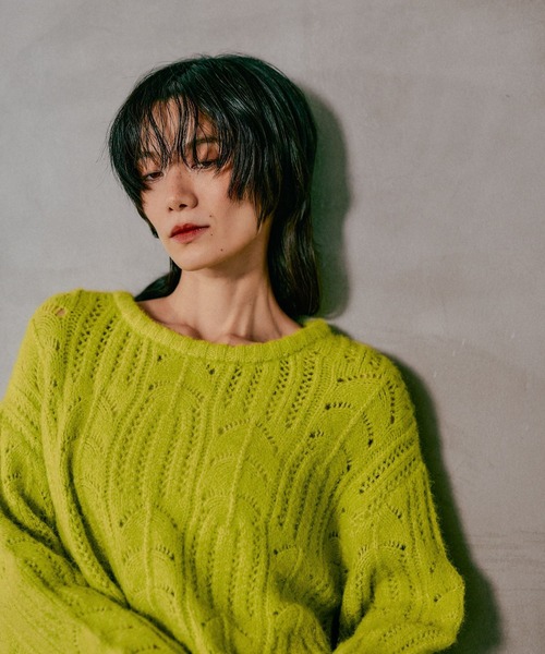 LEPSIM（レプシィム）の「3.5ゲージ柄編みルーズプルオーバー　611368（ニット/セーター・レディース・レッド/グレー/アイボリー/ライトグリーン・FREE）」の20枚目の写真