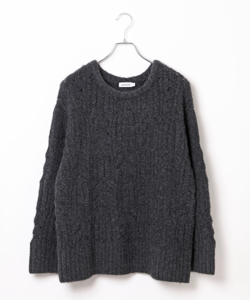 LEPSIM（レプシィム）の「3.5ゲージ柄編みルーズプルオーバー　611368（ニット/セーター・レディース・レッド/グレー/アイボリー/ライトグリーン・FREE）」の21枚目の写真