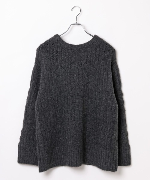 LEPSIM（レプシィム）の「3.5ゲージ柄編みルーズプルオーバー　611368（ニット/セーター・レディース・レッド/グレー/アイボリー/ライトグリーン・FREE）」の22枚目の写真