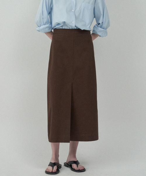 MOTT(モット)の「オータムベーシックスリットスカート-Brown(スカート・レディース・その他・MEDIUM/SMALL)」の1枚目の写真