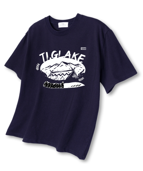 TI.GLAKE(ティーグレイク)の「キャンプナイフ オーバーサイズ 半袖Tシャツ ネイビー(Tシャツ/カットソー・メンズ・その他・LARGE/X-LARGE/XX-LARGE)」の1枚目の写真