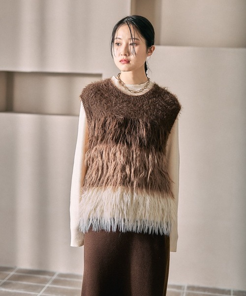 LEPSIM（レプシィム）の「5ゲージシャギーMIXベスト 611427（ベスト