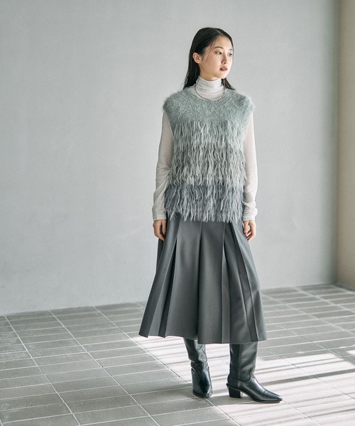 LEPSIM(レプシィム)の「5ゲージシャギーMIXベスト 611427(ベスト・レディース・ブルー/ブラウン/グレー・FREE)」の8枚目の写真