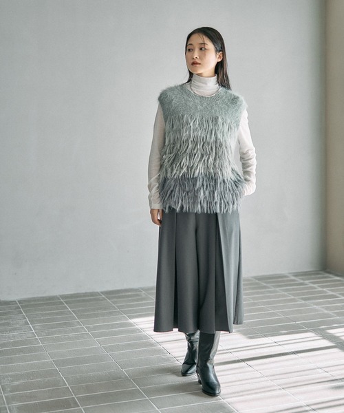 LEPSIM(レプシィム)の「5ゲージシャギーMIXベスト 611427(ベスト・レディース・ブルー/ブラウン/グレー・FREE)」の9枚目の写真