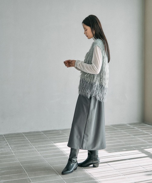 LEPSIM(レプシィム)の「5ゲージシャギーMIXベスト 611427(ベスト・レディース・ブルー/ブラウン/グレー・FREE)」の10枚目の写真