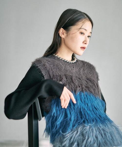 LEPSIM(レプシィム)の「5ゲージシャギーMIXベスト 611427(ベスト・レディース・ブルー/ブラウン/グレー・FREE)」の12枚目の写真