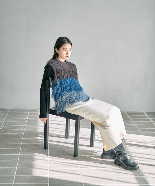 LEPSIM(レプシィム)の「5ゲージシャギーMIXベスト 611427(ベスト・レディース・ブルー/ブラウン/グレー・FREE)」の15枚目の写真