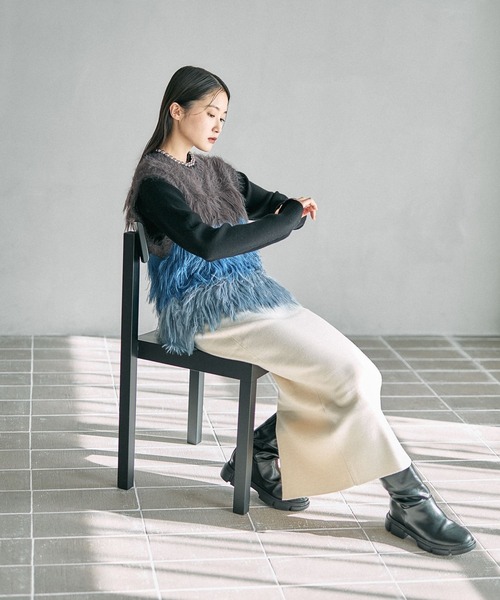 LEPSIM(レプシィム)の「5ゲージシャギーMIXベスト 611427(ベスト・レディース・ブルー/ブラウン/グレー・FREE)」の17枚目の写真