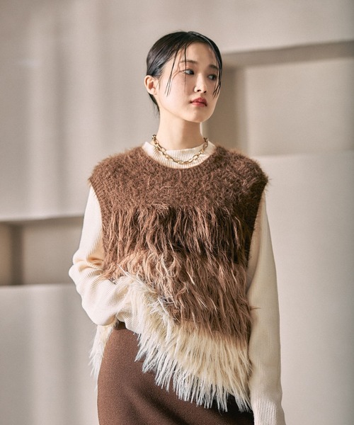 LEPSIM(レプシィム)の「5ゲージシャギーMIXベスト 611427(ベスト・レディース・ブルー/ブラウン/グレー・FREE)」の18枚目の写真