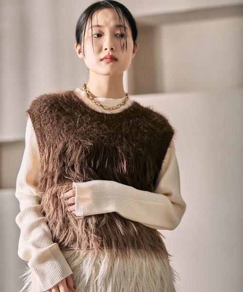 LEPSIM(レプシィム)の「5ゲージシャギーMIXベスト 611427(ベスト・レディース・ブルー/ブラウン/グレー・FREE)」の19枚目の写真