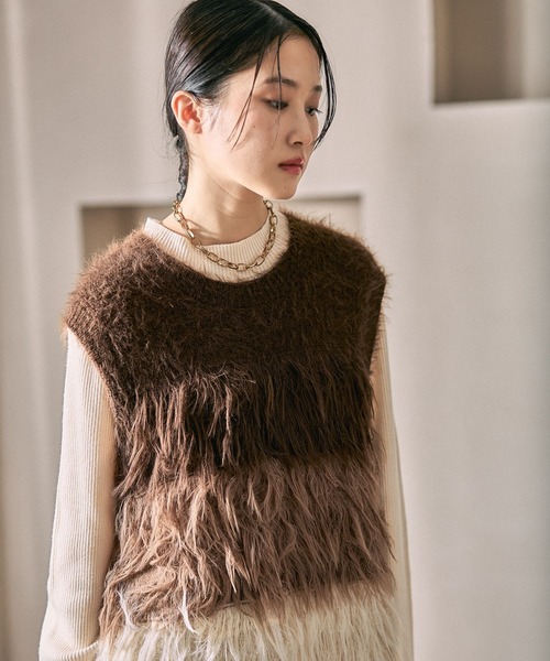 LEPSIM(レプシィム)の「5ゲージシャギーMIXベスト 611427(ベスト・レディース・ブルー/ブラウン/グレー・FREE)」の20枚目の写真