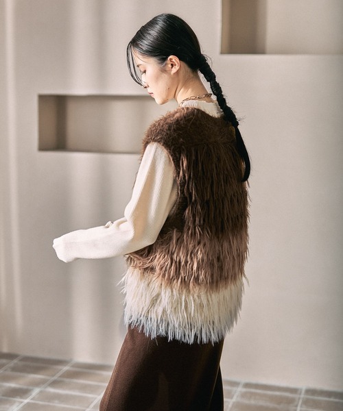 LEPSIM(レプシィム)の「5ゲージシャギーMIXベスト 611427(ベスト・レディース・ブルー/ブラウン/グレー・FREE)」の21枚目の写真