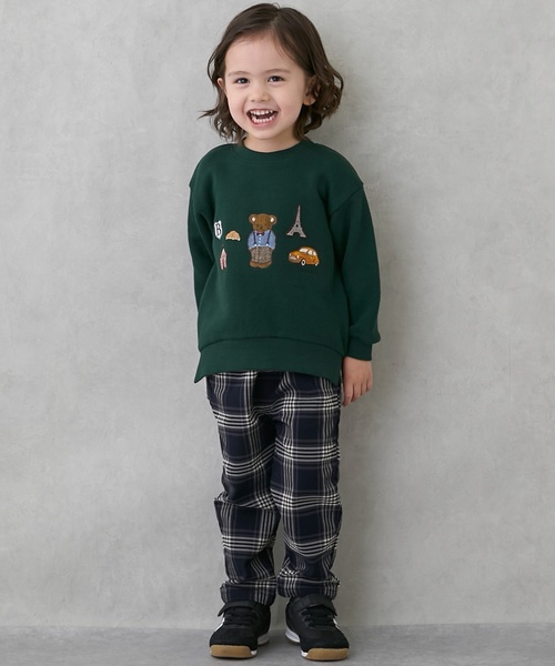 petit main（プティマイン）の「くまモチーフトレーナー（スウェット・キッズ・グリーン/キナリ/ネイビー・110cm/100cm/120cm/130cm/80ｃｍ/90cm）」の20枚目の写真