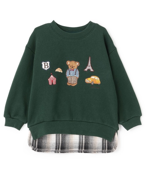petit main（プティマイン）の「くまモチーフトレーナー（スウェット・キッズ・グリーン/キナリ/ネイビー・110cm/100cm/120cm/130cm/80ｃｍ/90cm）」の16枚目の写真