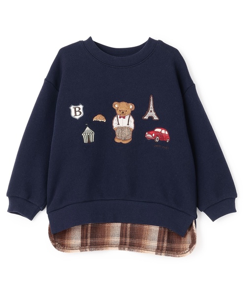 petit main（プティマイン）の「くまモチーフトレーナー（スウェット・キッズ・グリーン/キナリ/ネイビー・110cm/100cm/120cm/130cm/80ｃｍ/90cm）」の15枚目の写真