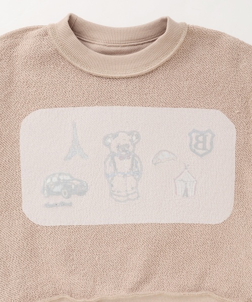 petit main（プティマイン）の「くまモチーフトレーナー（スウェット・キッズ・グリーン/キナリ/ネイビー・110cm/100cm/120cm/130cm/80ｃｍ/90cm）」の7枚目の写真