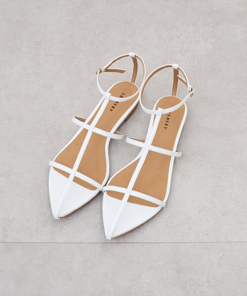 SHENERY(シーナリー)の「ポインテッドサンダル(サンダル・レディース・ブラック/ホワイト・37/36/38)」の2枚目の写真