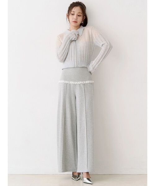 CALNAMUR（カルナムール）の「フロントジップバイカラーニット（ニット/セーター・レディース・ライトブルー/ピンク/イエロー・FREE）」の4枚目の写真