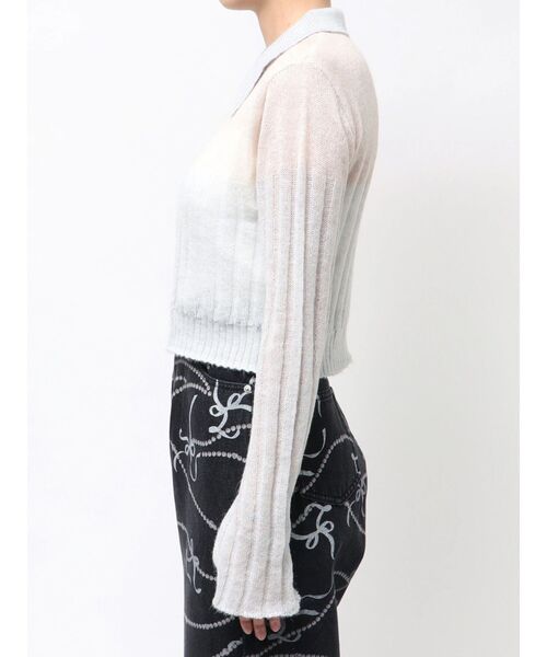 CALNAMUR（カルナムール）の「フロントジップバイカラーニット（ニット/セーター・レディース・ライトブルー/ピンク/イエロー・FREE）」の12枚目の写真