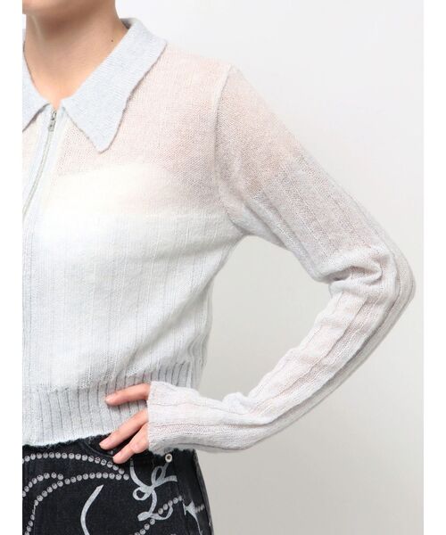 CALNAMUR（カルナムール）の「フロントジップバイカラーニット（ニット/セーター・レディース・ライトブルー/ピンク/イエロー・FREE）」の15枚目の写真