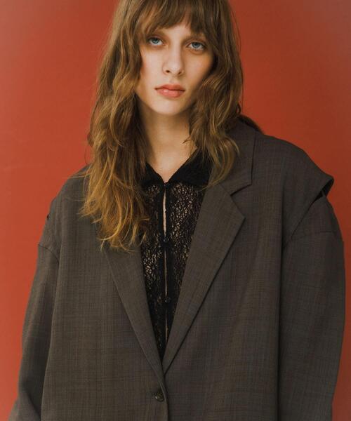 LAATO（ラート）の「over tailored  jacket（その他アウター・レディース・ブラウン/ライトグレー・FREE）」の2枚目の写真