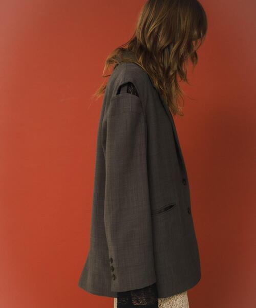 LAATO（ラート）の「over tailored  jacket（その他アウター・レディース・ブラウン/ライトグレー・FREE）」の4枚目の写真