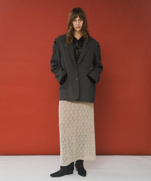 LAATO（ラート）の「over tailored  jacket（その他アウター・レディース・ブラウン/ライトグレー・FREE）」の5枚目の写真