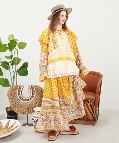 チャイハネ（チャイハネ）の「【チャイハネ】ナラリア インナーキャミソール（キャミソール・レディース・グレー/ホワイト/ブラウン/イエロー・FREE）」の8枚目の写真