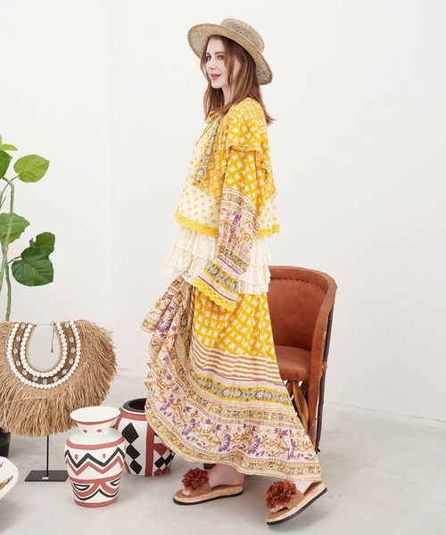 チャイハネ（チャイハネ）の「【チャイハネ】ナラリア インナーキャミソール（キャミソール・レディース・グレー/ホワイト/ブラウン/イエロー・FREE）」の9枚目の写真