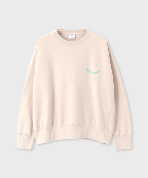 PS Paul Smith(ピーエスポールスミス)の「ウィメンズ "Happy" ヴィンテージ スウェット / 165405 J349D(Tシャツ/カットソー・レディース・アイボリー・2L/MEDIUM)」の1枚目の写真