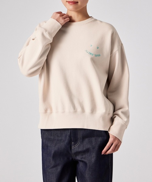 PS Paul Smith(ピーエスポールスミス)の「ウィメンズ "Happy" ヴィンテージ スウェット / 165405 J349D(Tシャツ/カットソー・レディース・アイボリー・2L/MEDIUM)」の6枚目の写真