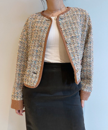 【美品】IENA　LINEN Tweed ジャケット ✨極美品✨】IENA◎Monotone Tweedジャケットブラック - メルカリ